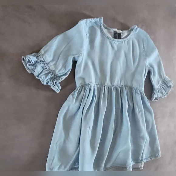 Kids Girls Denim Jean Dress - Picture 2 of 6